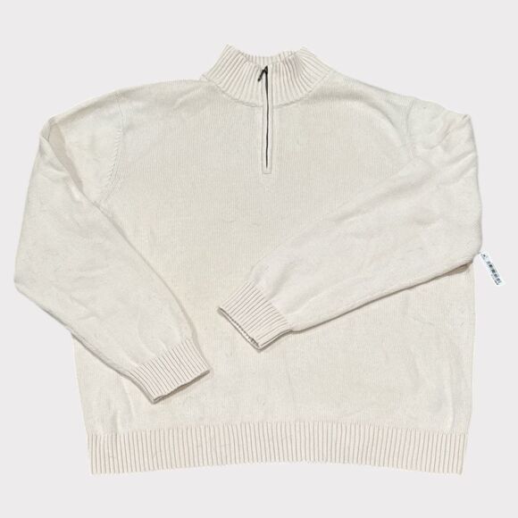 Goodthreads Men's Cream Half-Zip Sweater – Size XXL (NWT) - Picture 1 of 4
